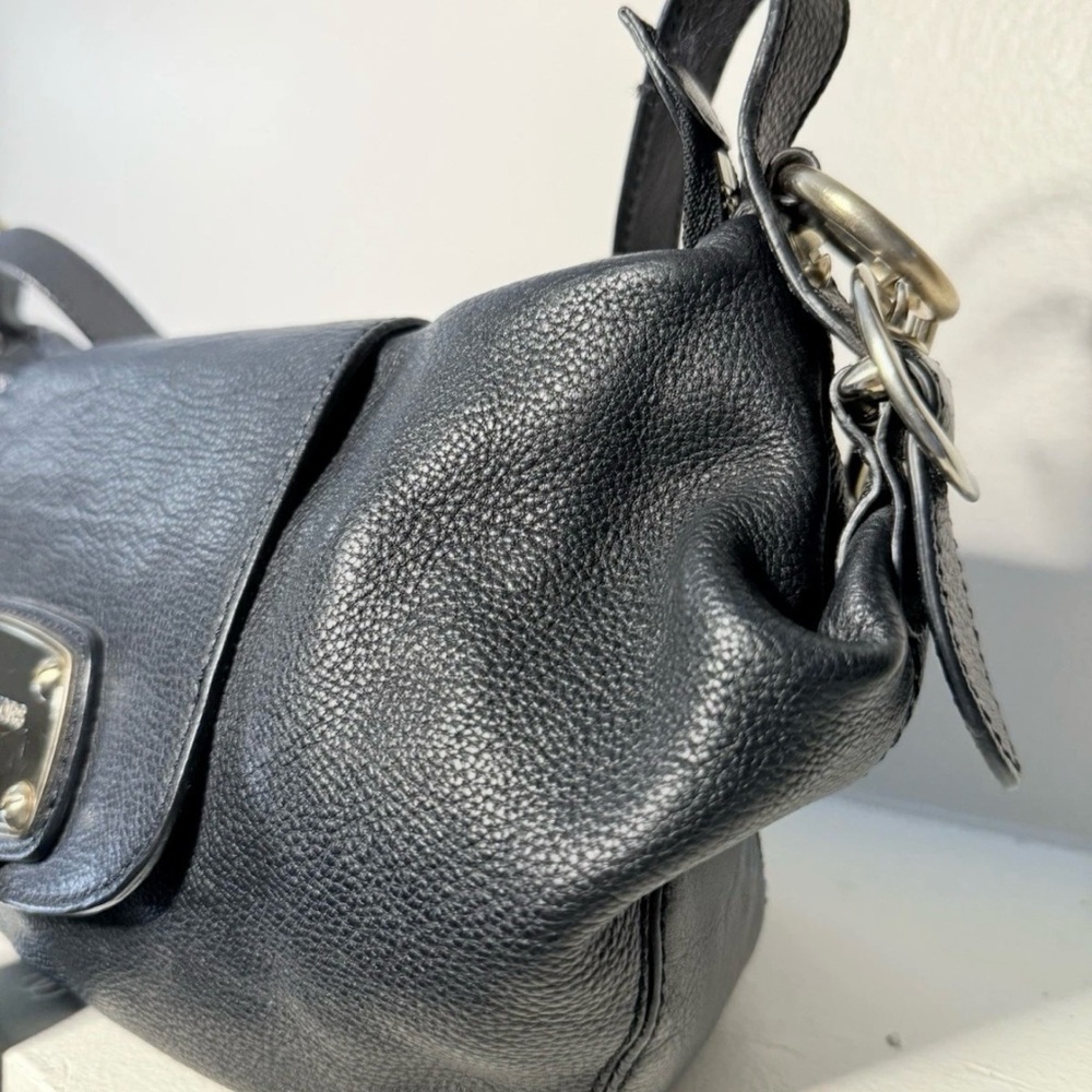 Michael Kors Navy Leather Shoulder Bag MK Est. 1981 Flap Hobo - Picture 9 of 11
